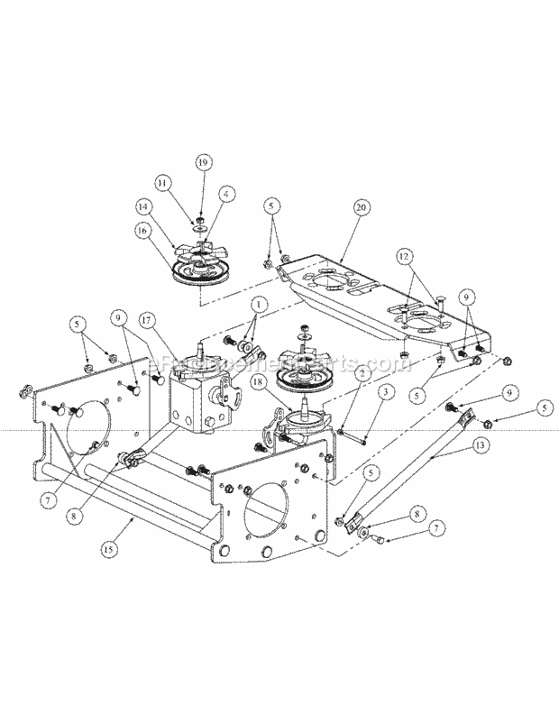 Drive Assembly Diagram and Parts List for M54-KH 53BB5B8W750 Cub Cadet Sprayer